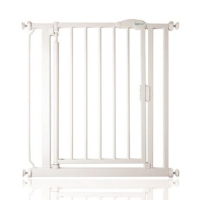 Safetots Pressure Fit Self Closing Stair Gate, 75cm - 82cm, White, Auto Closing Baby Gate, Safety Barrier