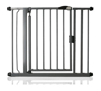 Safetots Pressure Fit Self Closing Stair Gate, 89.4cm - 96.4cm, Slate Grey, Auto Closing Baby Gate, Safety Barrier
