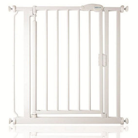 Safetots Pressure Fit Self Closing Stair Gate, Extra Narrow, 61cm - 66.5cm, White, Auto Closing Baby Gate, Safety Barrier