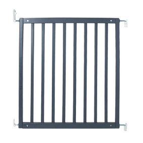 Safetots Simply Secure Wooden Gate, 72cm - 79cm, Grey, Wooden Stair Gate, Screw Fit Baby Gate, Safety Barrier