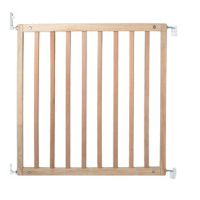 Safetots Simply Secure Wooden Gate, 72cm - 79cm, Natural, Wooden Stair Gate, Screw Fit Baby Gate, Safety Barrier