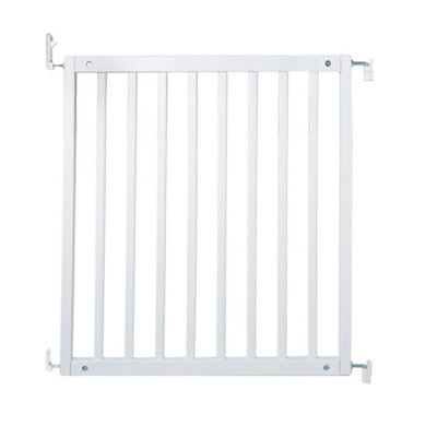 Safetots Simply Secure Wooden Gate, 72cm - 79cm, White, Wooden Stair Gate, Screw Fit Baby Gate, Safety Barrier