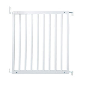 Safetots Simply Secure Wooden Gate, 72cm - 79cm, White, Wooden Stair Gate, Screw Fit Baby Gate, Safety Barrier