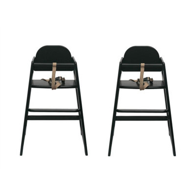 Safetots Two Pack of Simply Stackable Wooden High Chairs, Black ...