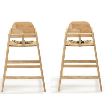 Safetots Two Pack of Simply Stackable Wooden High Chairs, Natural ...