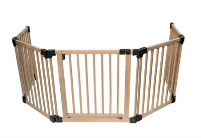 Safetots Wooden Multi Use Safety Barrier, Up To 336cm, Natural Wood ...