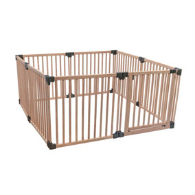 Safetots Wooden Play Den, 160cm x 160cm, Natural Wood, Baby Playpen, Play Den for Toddlers, Square Play Pen