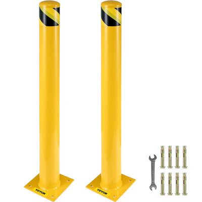 Safety Bollard, 42 Inch Height Bollard Post, 5.5 Inch Diameter Steel ...