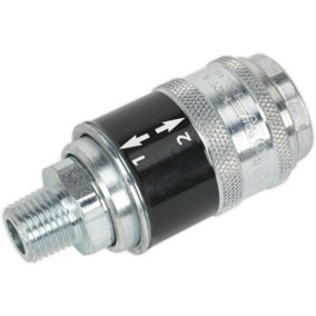 Safety Coupling - Male 1/4" BSPT - 2-Stage Release System - Self Venting