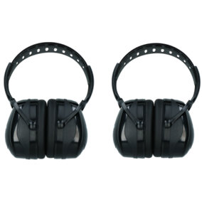 Safety Ear Muffs Defenders Protectors Noise Plugs Fully Adjustable 33 DB 2pk