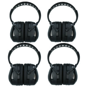 Safety Ear Muffs Defenders Protectors Noise Plugs Fully Adjustable 33 DB 4pk