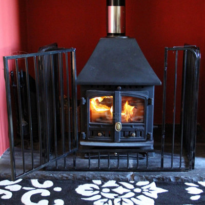 Safety Fire Guard in Black Heavy Duty Nursery Child Kid Fireplace Stove Pet - 5