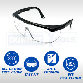 Safety Glasses Clear Anti-Fog & Anti-Scratch Eye Protection Work/Lab Goggles