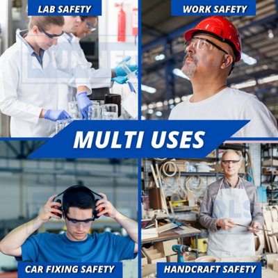 Safety Glasses Clear Anti-Fog & Anti-Scratch Eye Protection Work/Lab Goggles