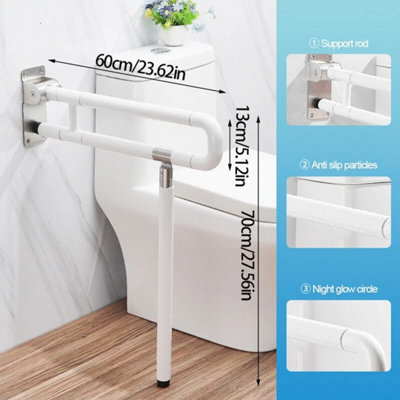 Safety Grab Bar Foldable Toilet Hand Rail Bathroom Support