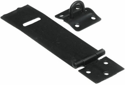 Safety Hasp and Staple Light 100mm (4 Inch) Black, Pack of 1