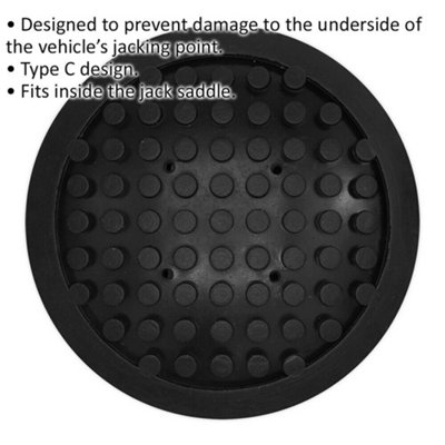 Safety Rubber Jack Pad - Type C Design - 122.7mm Circle - Fits Over Jack Saddle