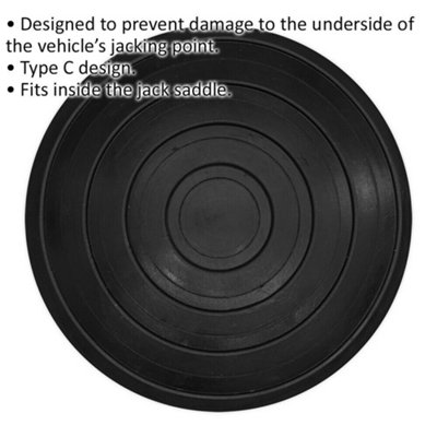 Safety Rubber Jack Pad - Type C Design - 94.5mm Circle - Fits Over Jack Saddle