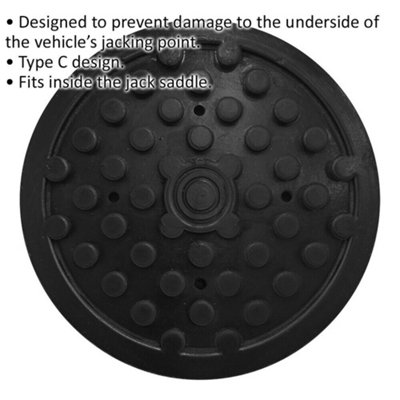 Safety Rubber Jack Pad - Type C Design - 99.5mm Circle - Fits Over Jack Saddle