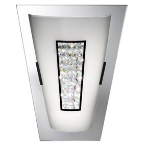 Saffi LED Polished Chrome and Crystal Wall Light
