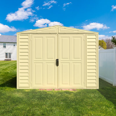 Saffron Vinyl Shed with Foundation Kit - 8x8