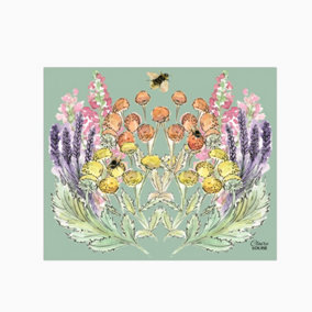 Sage Bloom Glass Kitchen Splashback