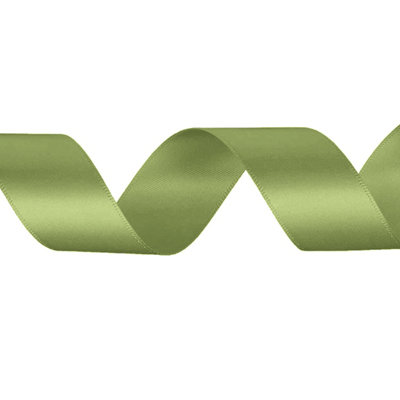 Sage Double Sided Satin Ribbon Polyester Ribbon Roll, 50mm x 10 metres