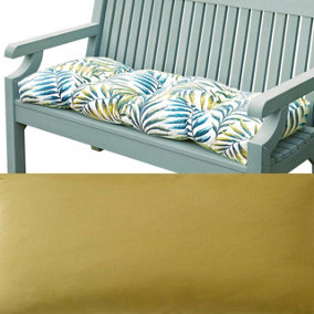 Sage Garden Bench Cushion - Comfortable Outdoor Summer Seat Pad with Polyester Filling & Cotton Cover - H7 x W110 x D46cm