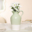 Sage Green and White Two Tone Table Decoration Pitcher Jug Flower Vase