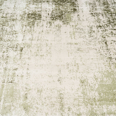 Sage Green Distressed Abstract Bedroom Living Area Rug 120x170cm