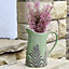 Sage Green Hallway Room Table Decor Ceramic Pitcher Jug Flower Vase