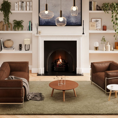 Sage Green Luxury Plush Soft Pile Living Area Rug 190cm x 190cm