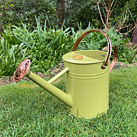 Sage Green Metal & Copper Watering Can (3.5 Litre)