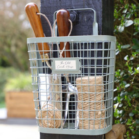 Sage Green Summer Garden Storage Tools Basket