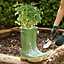 Sage Green Wellington Boot Large Outdoor Planter Ceramic Flower Pot Garden Planter Pot Gift for Gardeners