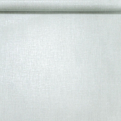 Sage Light Green Wallpaper Plain Linen Effect Metallic Silver Shimmer Muriva
