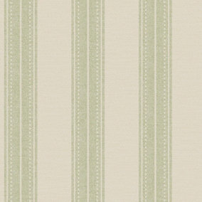 Sage Linen Stripe Wallpaper Holden Decor Green Material Effect Modern