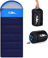 SAIL 'One' Waterproof Sleeping Bag 3-4 Season Indoor & Outdoor Camping Hiking - Blue