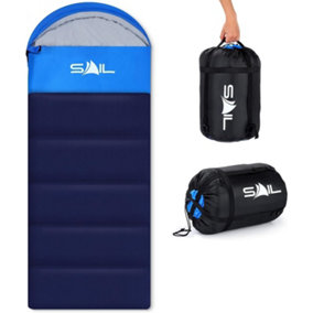 SAIL 'One' Waterproof Sleeping Bag 3-4 Season Indoor & Outdoor Camping Hiking - Blue