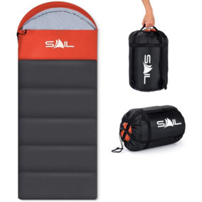 SAIL 'One' Waterproof Sleeping Bag 3-4 Season Indoor & Outdoor Camping Hiking - Orange