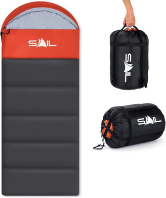 SAIL Sleeping Bag Adult 4 Season Winter Indoor & Outdoor Camping Hiking - Orange
