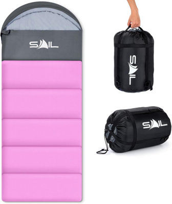 SAIL Sleeping Bag Adult 4 Season Winter Indoor & Outdoor Camping Hiking - Pink