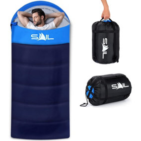 SAIL XL Sleeping Bag Extra Wide for Big & Tall Person 3-4 Season - Blue
