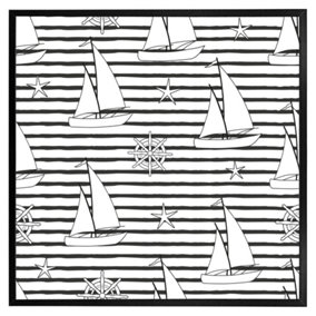 Sailboats (Picutre Frame) / 12x12" / White