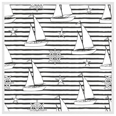 Sailboats (Picutre Frame) / 20x20" / White