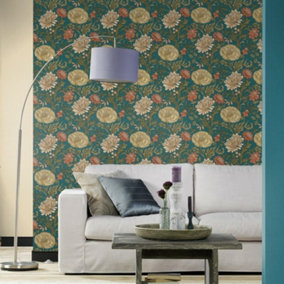 Sailsbury Cottage Floral Wallpaper Paste The Wall Country Flowers Feature Wall
