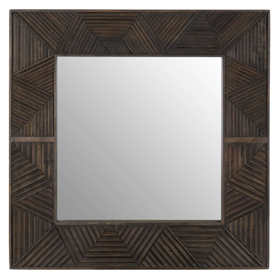 Saira Wall Mirror, Brown, Glass, Wood