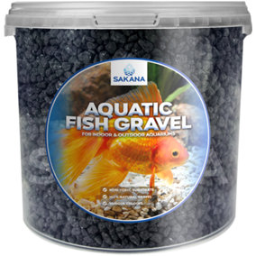 Sakana 10L Black Aquatic Fish Gravel - Premium Aquarium Tank Pond Décor Substrate