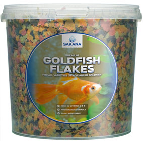 Sakana 10L High Protein Multi-Pond Flakes Complete Balanced Cold Water Fish Food Tub