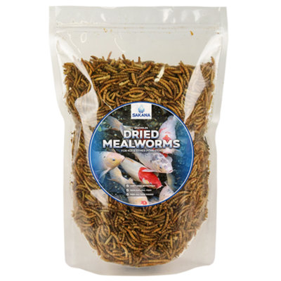 Sakana 1kg High Energy Dried Mealworms Premium Balanced Protein-Rich Fish Food Feed